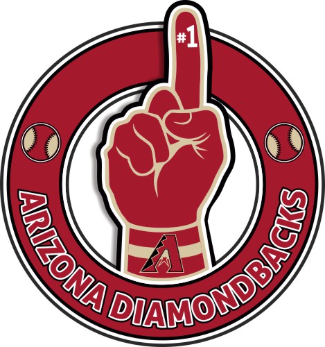 Number One Hand Arizona Diamondbacks logo iron on paper